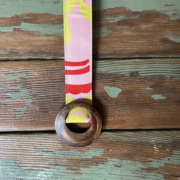 Pink, Red and Yellow Floral Fabric Belt - Picture 3 of 3